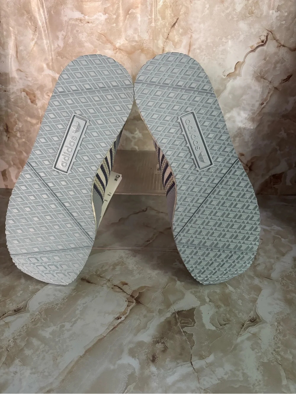 adidas Originals Light Gray and Cream Retro Runner Sneakers